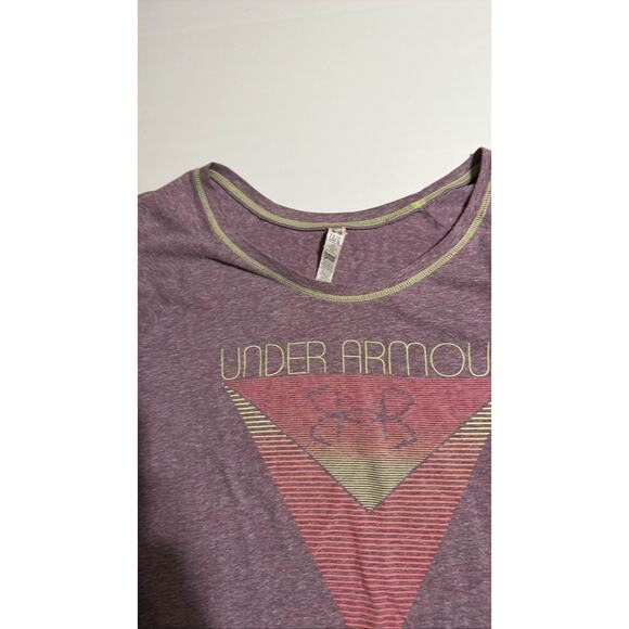 Under Armour Women's L Purple HeatGear Short Sleeve Graphic Tee - Picture 1 of 4